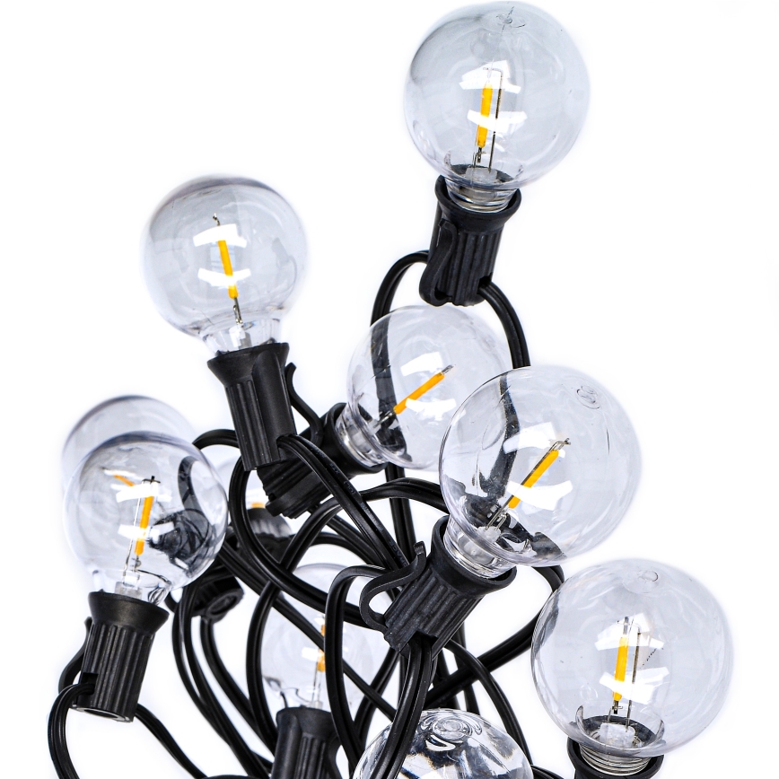 Catena decorativa da esterno LED 25xE12 20m IP44 bianco caldo