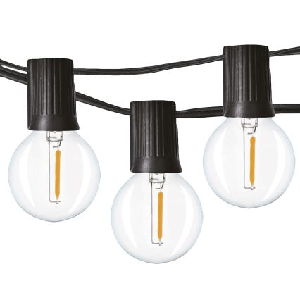 Catena decorativa da esterno LED 25xE12 20m IP44 bianco caldo