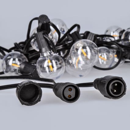 Catena decorativa a LED per esterni GIRLANDA 25xE12 20m IP44 bianco caldo