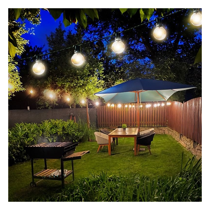 Guirlande décorative d'extérieur LED GARLAND 25xE12 20m IP44 blanc chaud