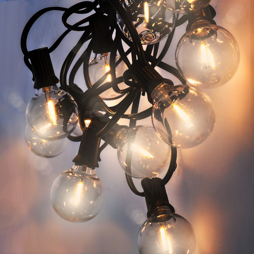 Guirlande lumineuse LED d'extérieur GIRLANDA — 25 ampoules E12, 20 m, IP44, blanc chaud
