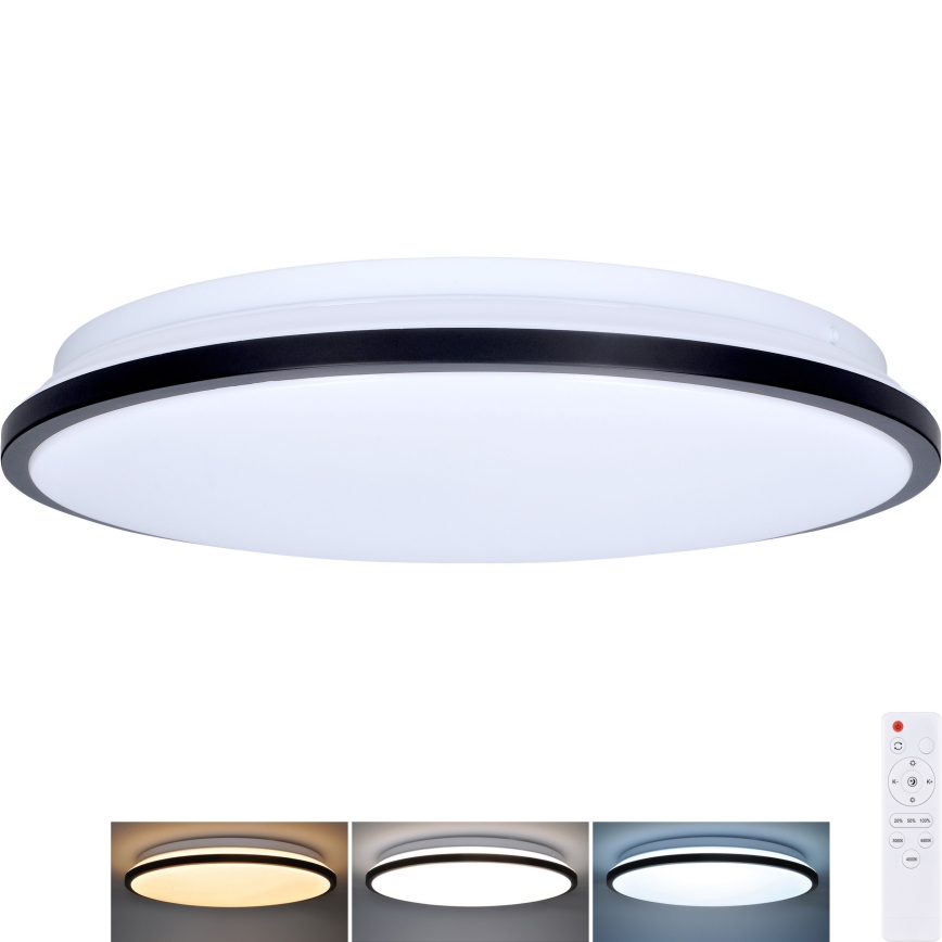 Plafoniera LED dimmerabile JAMIL LED/48W/230V 3000-6500K nero + telecomando