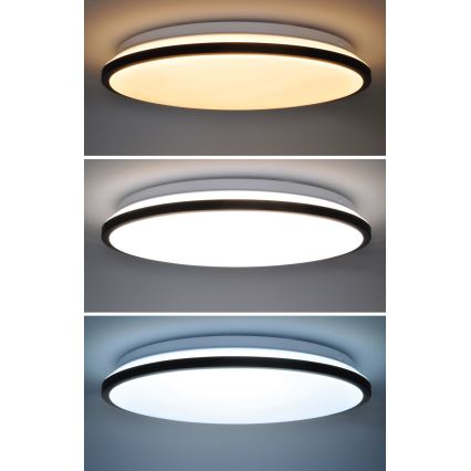 Plafoniera LED dimmerabile JAMIL LED/48W/230V 3000-6500K nero + telecomando