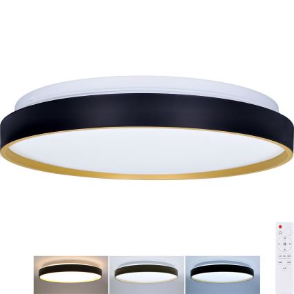 Plafoniera LED dimmerabile CALA LED/48W/230V 3000-6500K nero/oro + telecomando