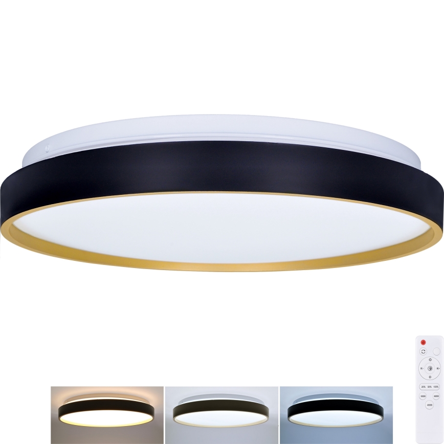 Plafoniera LED dimmerabile CALA LED/48W/230V 3000-6500K nero/oro + telecomando