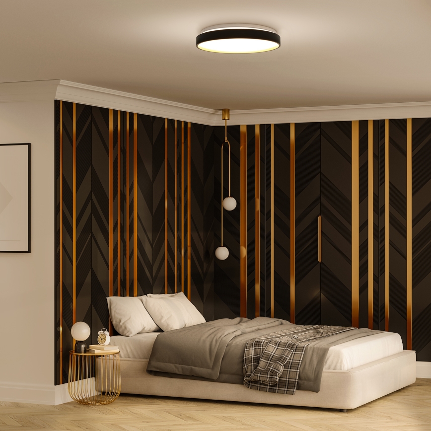 Plafoniera LED dimmerabile CALA LED/48W/230V 3000-6500K nero/oro + telecomando