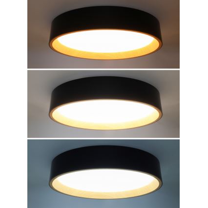 Plafoniera LED dimmerabile LARIOS LED/48W/230V 3000-6500K diametro 39 cm nero + telecomando
