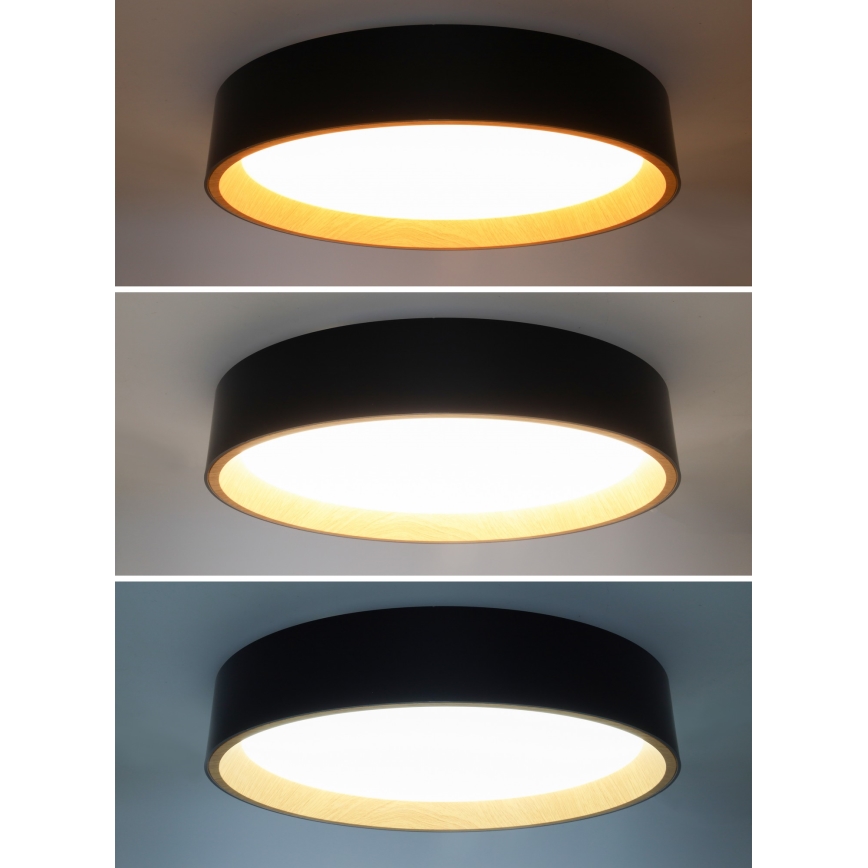 Plafoniera LED dimmerabile LARIOS LED/48W/230V 3000-6500K diametro 39 cm nero + telecomando