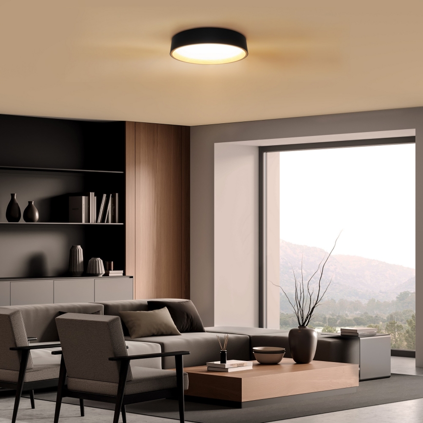 Plafoniera LED dimmerabile LARIOS LED/48W/230V 3000-6500K diametro 39 cm nero + telecomando
