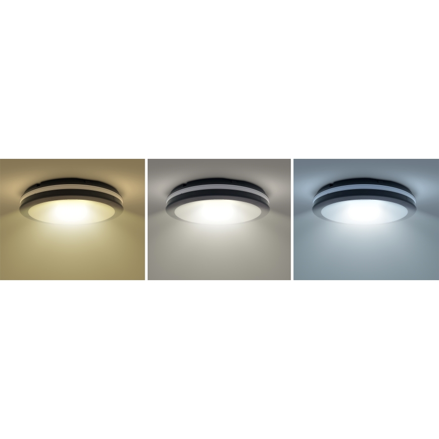 Plafonnier extérieur à intensité variable LED/18W/22W/26W/230V 3000/4000/6500K IP65 noir