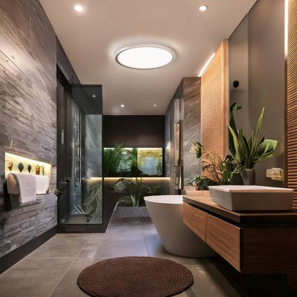 Plafonnier LED pour salle de bains ACATE, 18 W, 230 V, 3000/4000/6000 K, Ø 22 cm, IP54