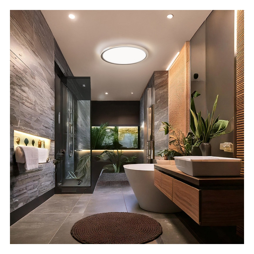 Plafonnier LED pour salle de bains ACATE, 18 W, 230 V, 3000/4000/6000 K, Ø 22 cm, IP54