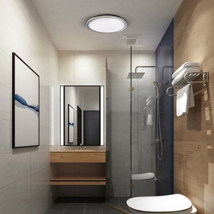 Plafonnier LED pour salle de bains ACATE, 18 W, 230 V, 3000/4000/6000 K, Ø 22 cm, IP54