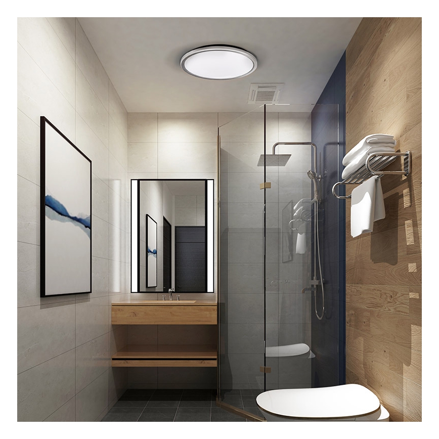 Plafonnier LED pour salle de bains ACATE, 18 W, 230 V, 3000/4000/6000 K, Ø 22 cm, IP54