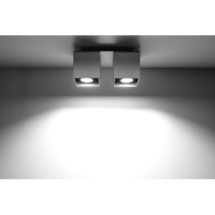 Faretto QUAD 2 2xGU10/40W/230V grigio