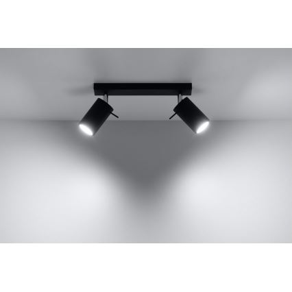 Faretto RING 2 2xGU10/10W/230V nero