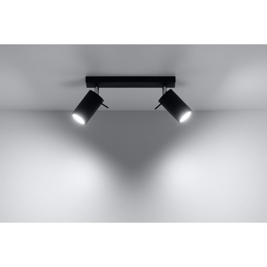 Faretto RING 2 2xGU10/10W/230V nero