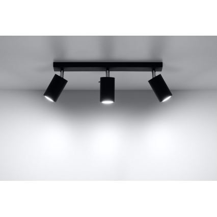 Faretto RING 3 3xGU10/10W/230V nero