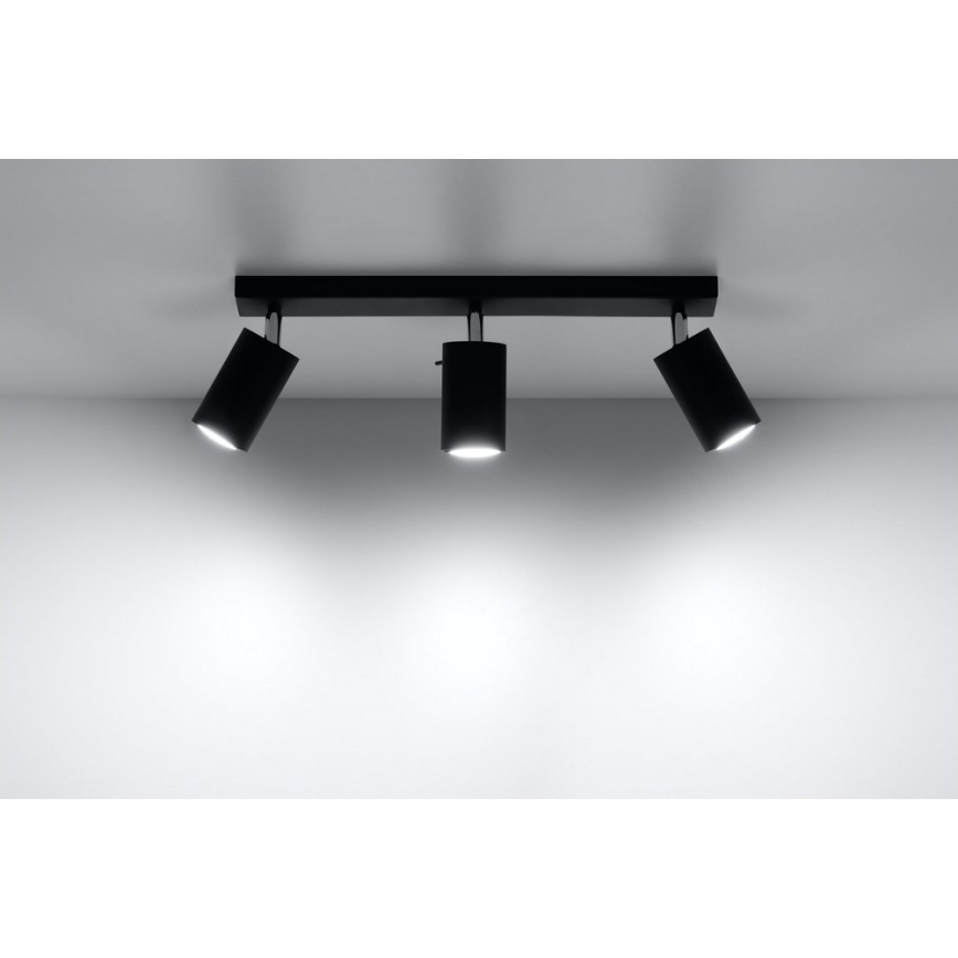Faretto RING 3 3xGU10/10W/230V nero