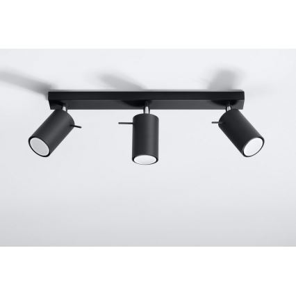 Spot RING 3 3xGU10/10W/230V noir