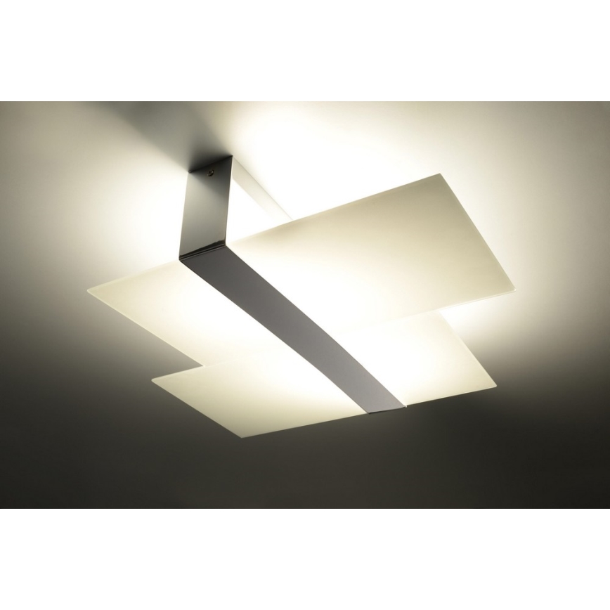 Plafoniera MASSIMO 2xE27/60W/230V bianco/cromo lucido