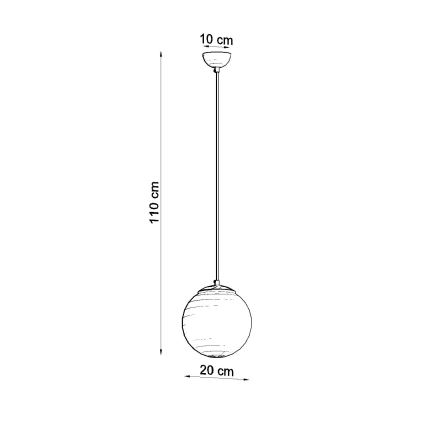 Lampada a sospensione su cavo UGO 1xE27/15W/230V Ø 20 cm bianco/cromo lucido