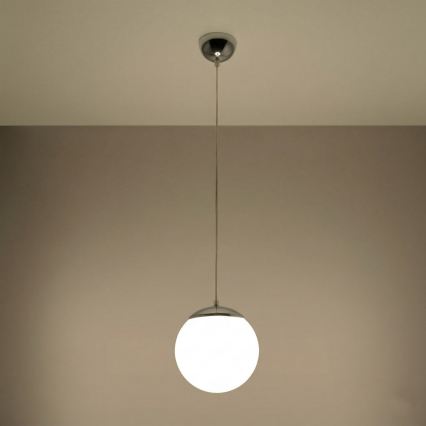 Pendelleuchte an Kabel UGO 1xE27/15W/230V Ø 20 cm weiß/Hochglanzchrom