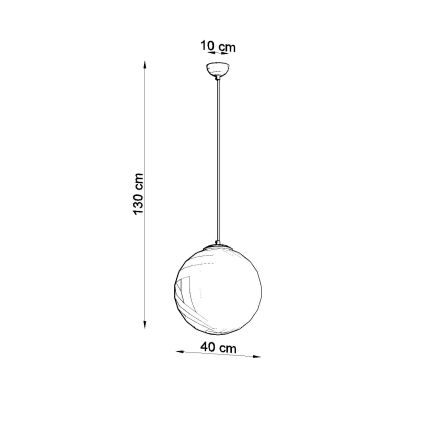 Lampada a sospensione con cavo UGO 1xE27/15W/230V Ø 40 cm bianco/cromo lucido