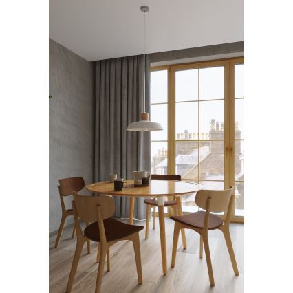 Sollux SL.0282 - Lampadario a sospensione con filo AFRA 1xE27/60W/230V bianco/legno naturale