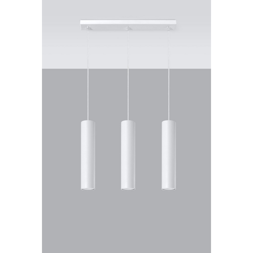 Lampadario a sospensione con filo LAGOS 3 3xGU10/10W/230V bianco