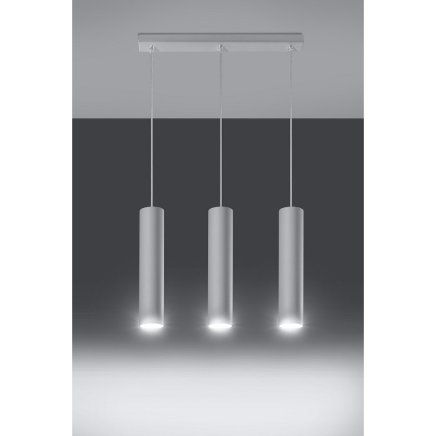 Lampadario a sospensione con filo LAGOS 3 3xGU10/10W/230V bianco