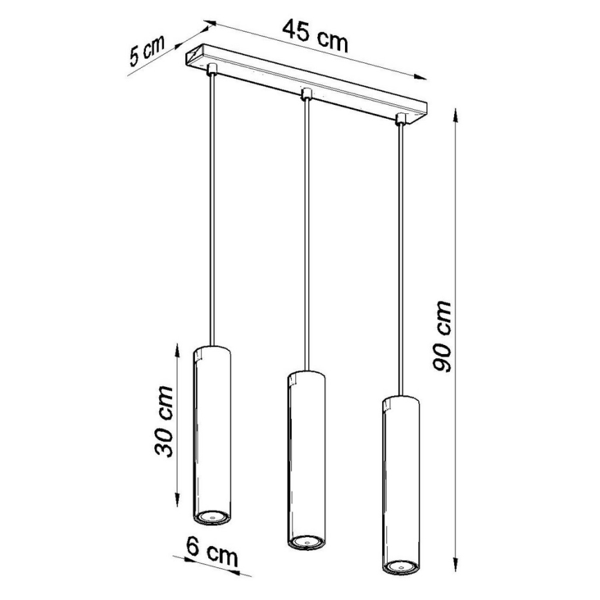 Lampadario a sospensione con filo LAGOS 3 3xGU10/10W/230V bianco