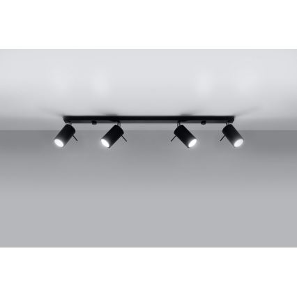 Spot RING 4L 4xGU10/10W/230V noir