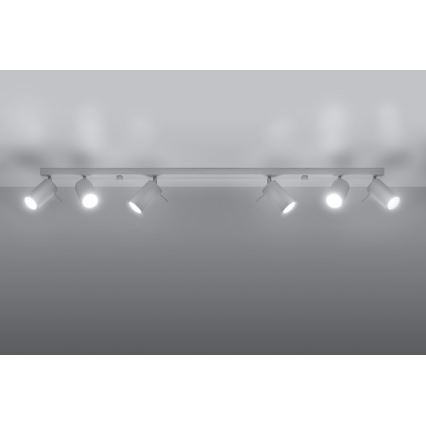 Faretto RING 6L 6xGU10/10W/230V bianco