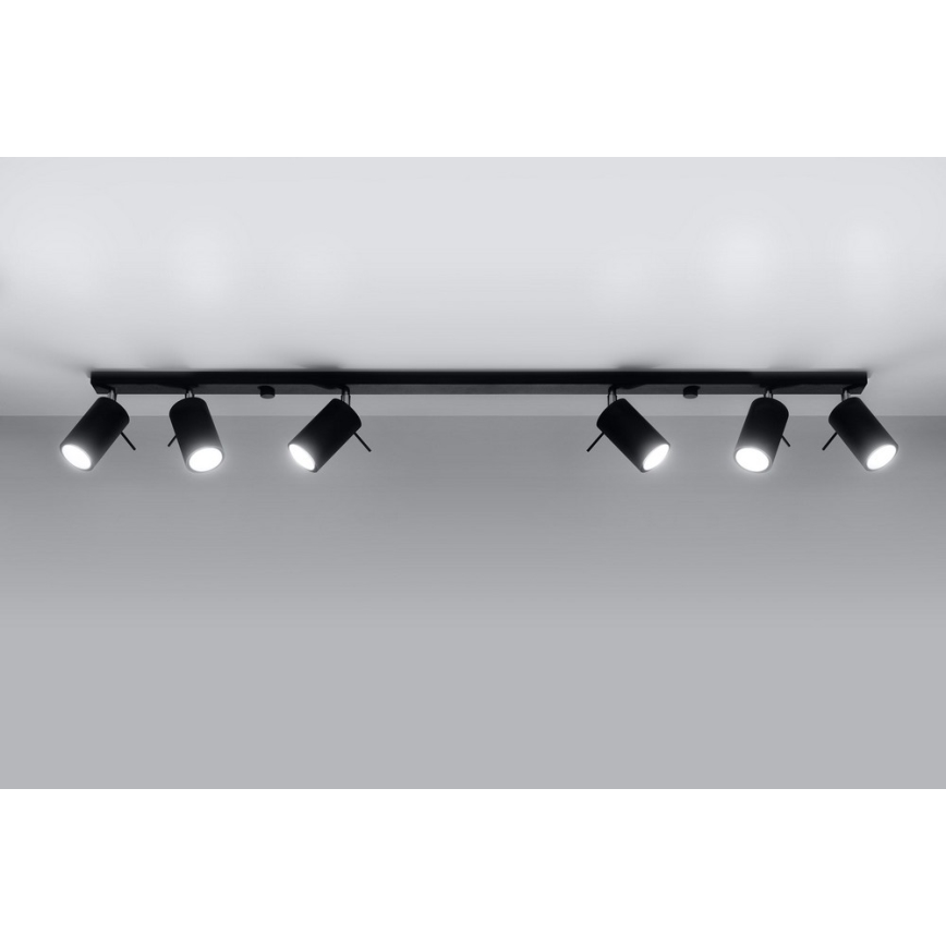Faretto RING 6L 6xGU10/10W/230V nero