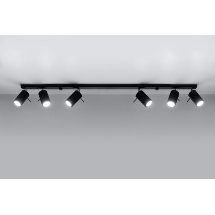 Spot RING 6L 6xGU10/10W/230V noir