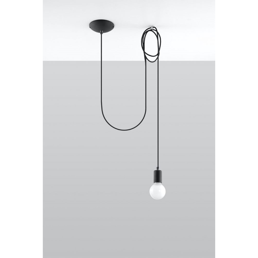 Suspension filaire EDISON 1 1xE27/60W/230V araignée noir