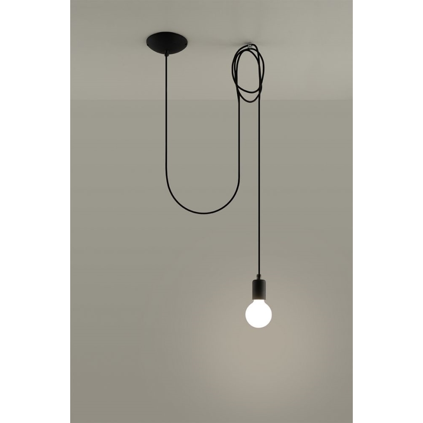 Suspension filaire EDISON 1 1xE27/60W/230V araignée noir