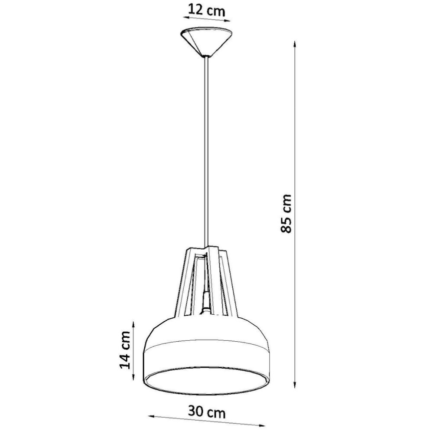 Lampadario a sospensione con filo CASCO 1xE27/60W/230V diametro 30 cm Betulla