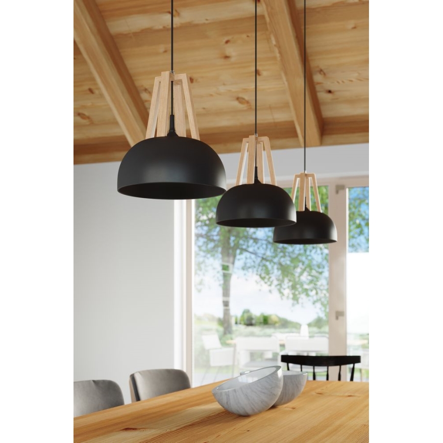 Suspension filaire CASCO 1xE27/60W/230V d. 30 cm Bouleau