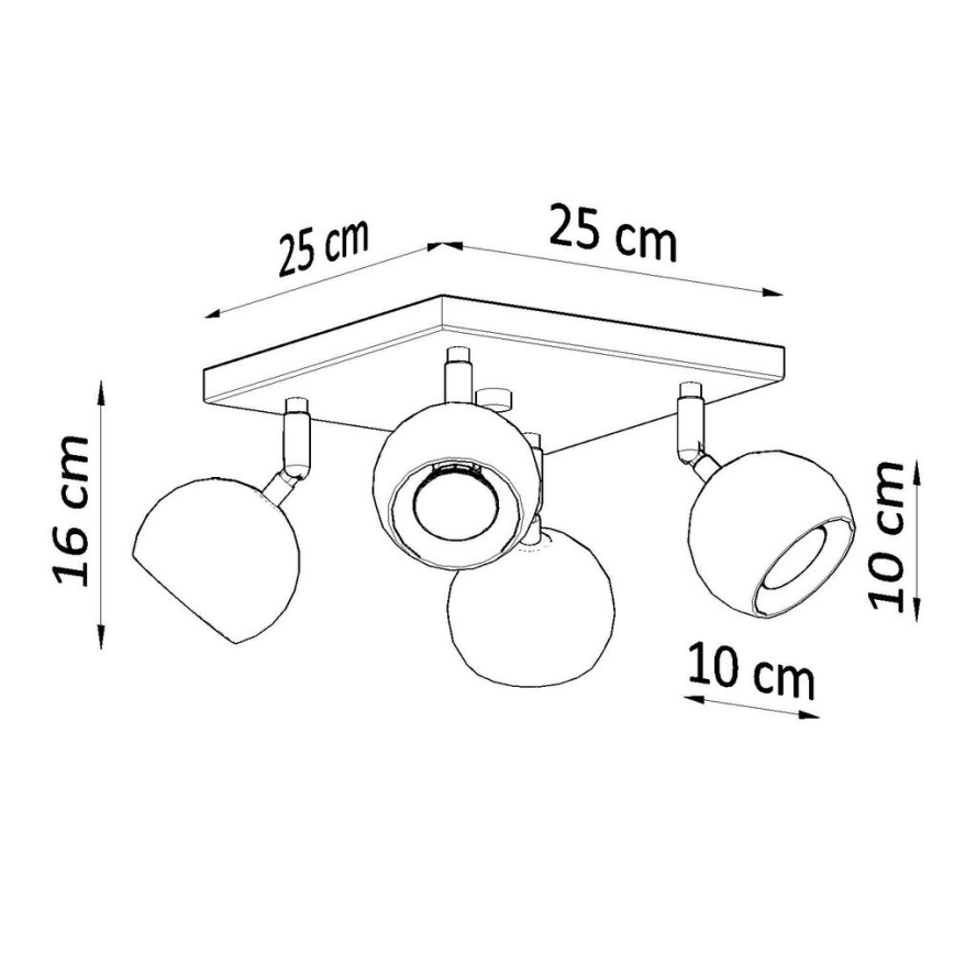 Faretto da binario OCULARE 4xGU10/10W/230V