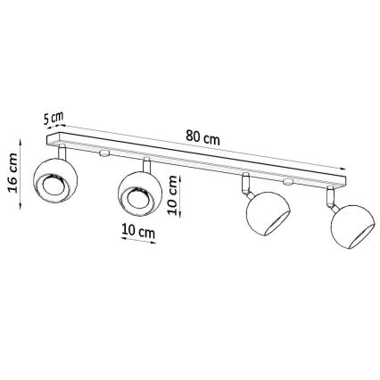 Faretto da binario OCULARE 4xGU10/10W/230V