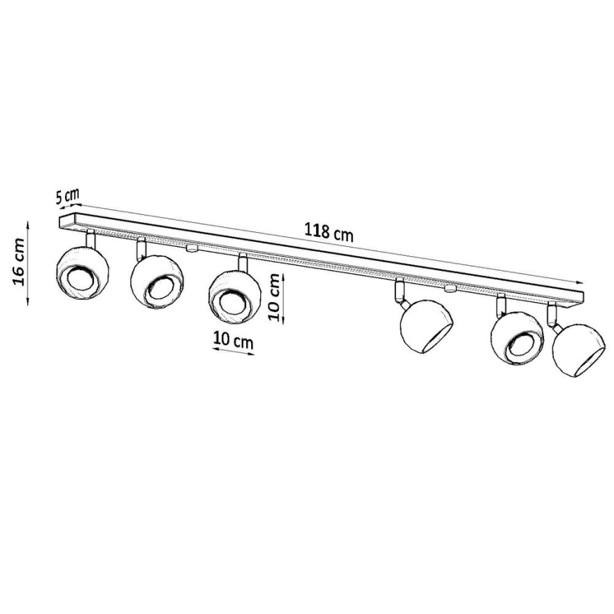 Spot de plafond OCULARE 6xGU10/10W/230V