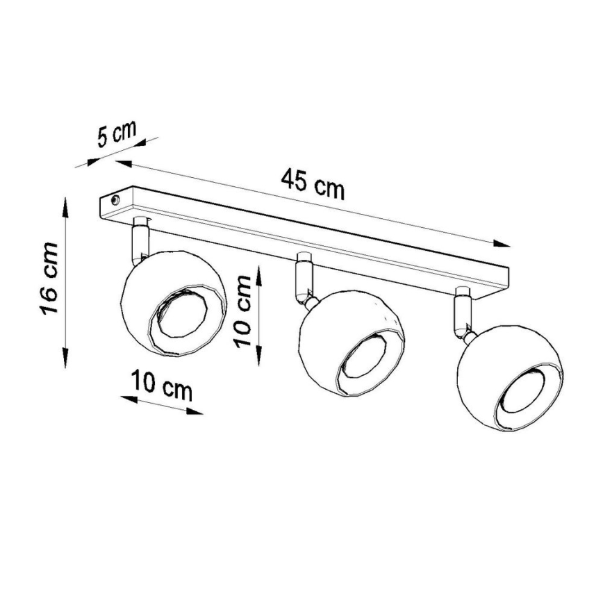 Spot de plafond OCULARE 3xGU10/10W/230V