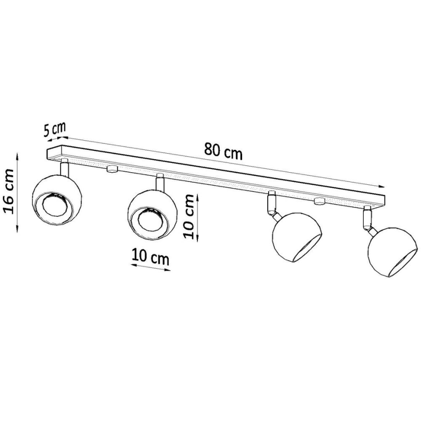 Faretto da binario OCULARE 4xGU10/10W/230V
