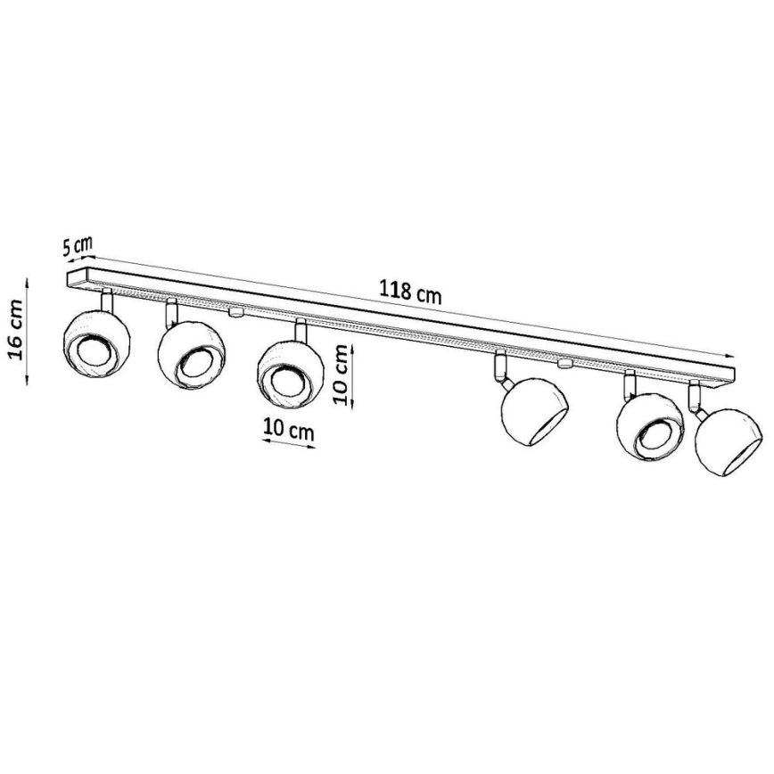 Spot de plafond OCULARE 6xGU10/10W/230V