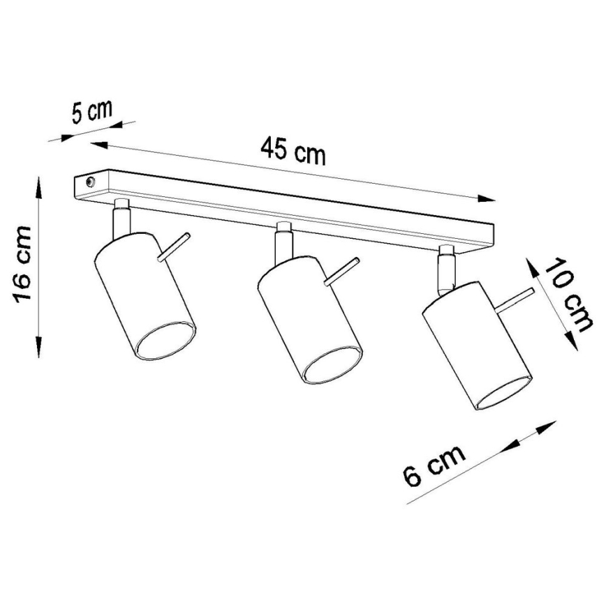 Spot de plafond RING 3xGU10/10W/230V