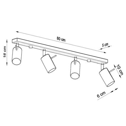 Faretto da binario RING 4xGU10/10W/230V