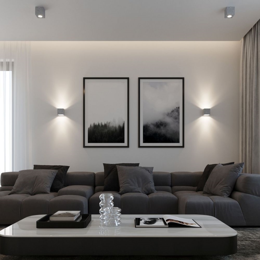 Sollux SL.0489 - Plafoniera QUAD 1xGU10/40W/230V calcestruzzo
