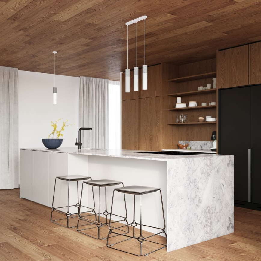 Deckenleuchte an Kabel BORGIO 1xGU10/40W/230V Beton/Metall Weiß